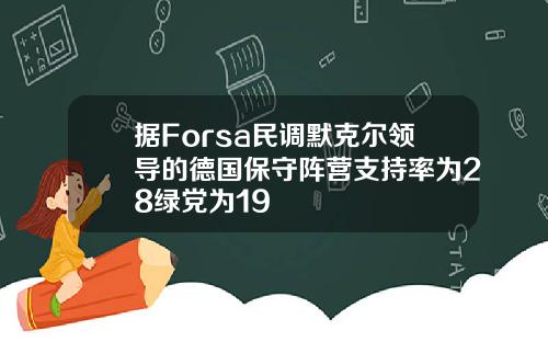 据Forsa民调默克尔领导的德国保守阵营支持率为28绿党为19