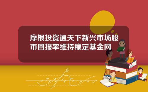 摩根投资通天下新兴市场股市回报率维持稳定基金网