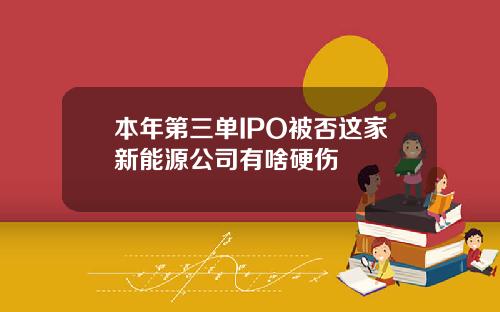 本年第三单IPO被否这家新能源公司有啥硬伤