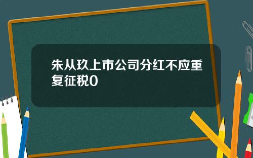 朱从玖上市公司分红不应重复征税0