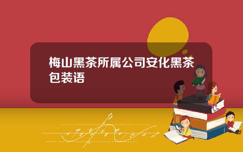 梅山黑茶所属公司安化黑茶包装语