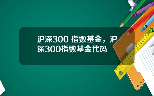 沪深300 指数基金，沪深300指数基金代码