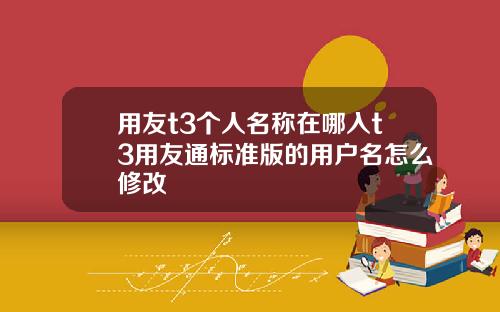 用友t3个人名称在哪入t3用友通标准版的用户名怎么修改