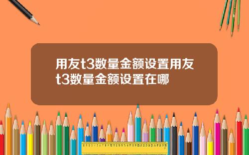 用友t3数量金额设置用友t3数量金额设置在哪