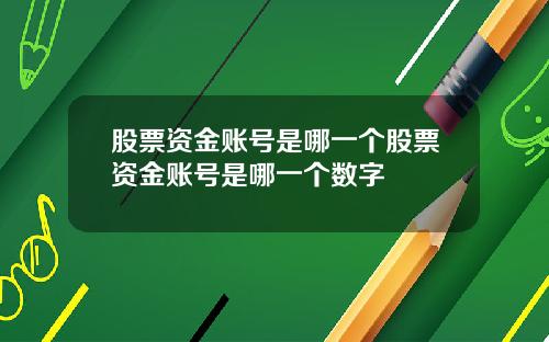 股票资金账号是哪一个股票资金账号是哪一个数字