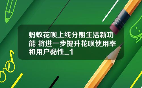 蚂蚁花呗上线分期生活新功能 将进一步提升花呗使用率和用户黏性_1