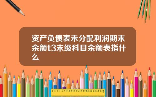 资产负债表未分配利润期末余额t3末级科目余额表指什么