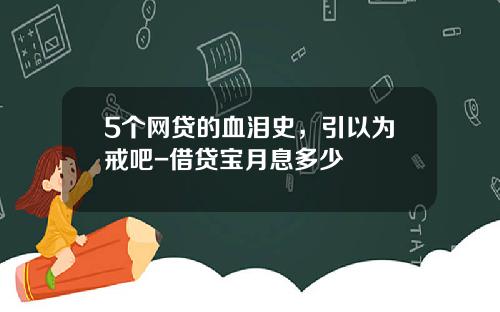 5个网贷的血泪史，引以为戒吧-借贷宝月息多少