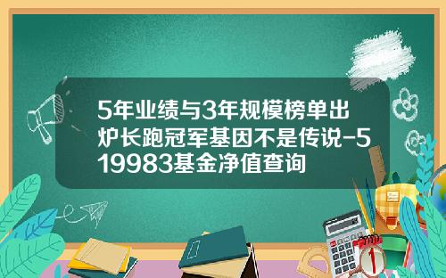 5年业绩与3年规模榜单出炉长跑冠军基因不是传说-519983基金净值查询