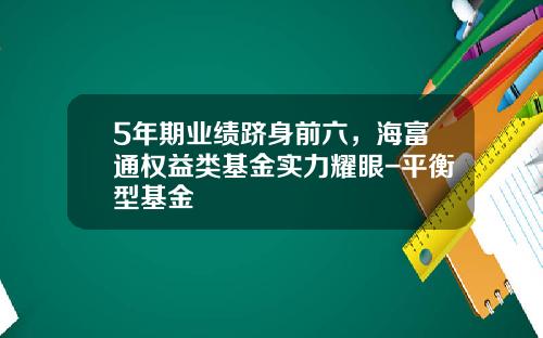 5年期业绩跻身前六，海富通权益类基金实力耀眼-平衡型基金
