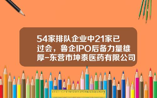 54家排队企业中21家已过会，鲁企IPO后备力量雄厚-东营市坤泰医药有限公司