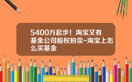 5400万起步！淘宝又有基金公司股权拍卖-淘宝上怎么买基金