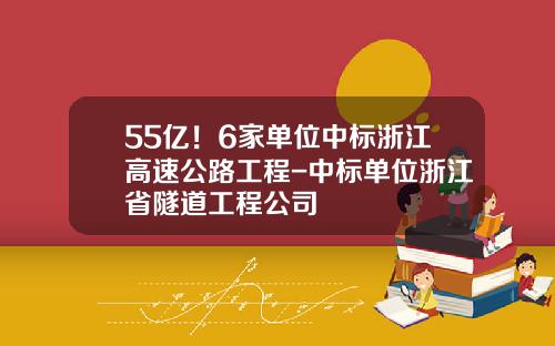 55亿！6家单位中标浙江高速公路工程-中标单位浙江省隧道工程公司
