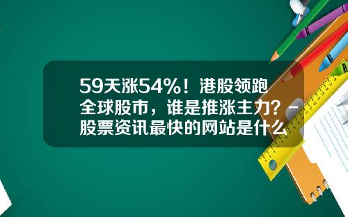 59天涨54%！港股领跑全球股市，谁是推涨主力？-股票资讯最快的网站是什么