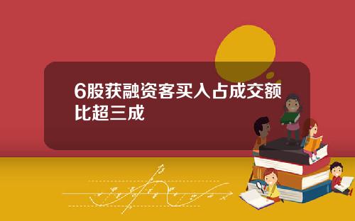 6股获融资客买入占成交额比超三成
