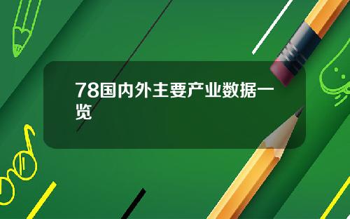 78国内外主要产业数据一览