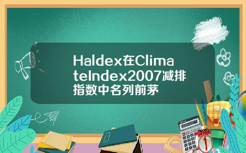 Haldex在ClimateIndex2007减排指数中名列前茅
