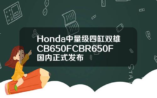 Honda中量级四缸双雄CB650FCBR650F国内正式发布