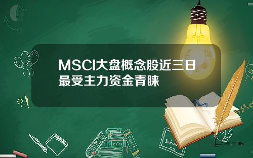 MSCI大盘概念股近三日最受主力资金青睐