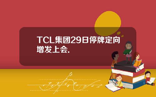 TCL集团29日停牌定向增发上会.