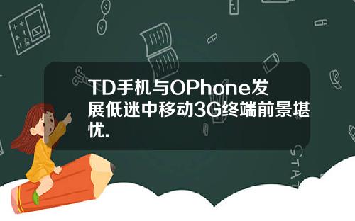 TD手机与OPhone发展低迷中移动3G终端前景堪忧.