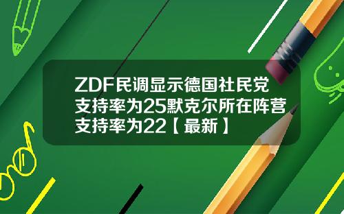 ZDF民调显示德国社民党支持率为25默克尔所在阵营支持率为22【最新】