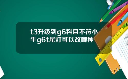 t3升级到g6科目不符小牛g6t尾灯可以改哪种