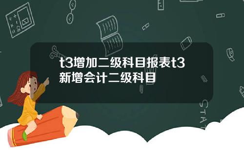 t3增加二级科目报表t3新增会计二级科目