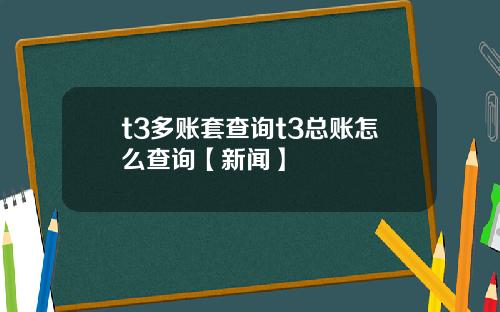 t3多账套查询t3总账怎么查询【新闻】