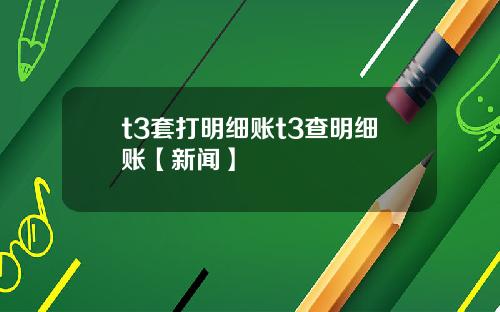 t3套打明细账t3查明细账【新闻】