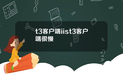 t3客户端iist3客户端很慢