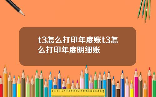 t3怎么打印年度账t3怎么打印年度明细账