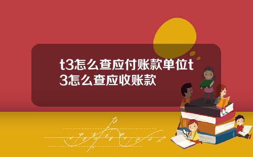 t3怎么查应付账款单位t3怎么查应收账款