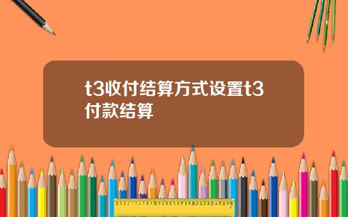 t3收付结算方式设置t3付款结算