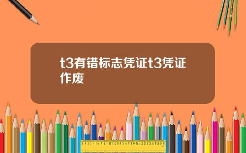 t3有错标志凭证t3凭证作废