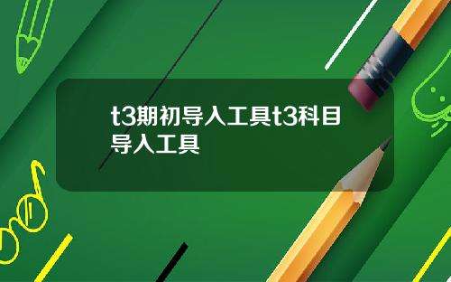 t3期初导入工具t3科目导入工具