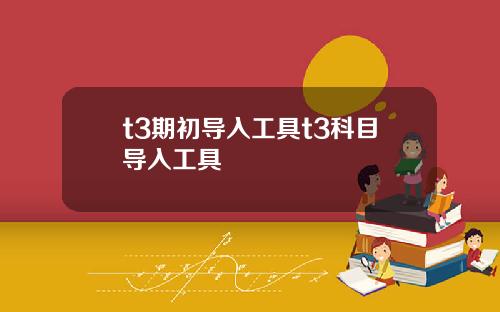 t3期初导入工具t3科目导入工具
