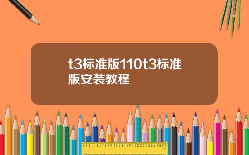 t3标准版110t3标准版安装教程