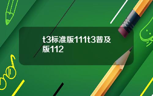 t3标准版111t3普及版112