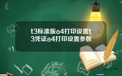 t3标准版a4打印设置t3凭证a4打印设置参数