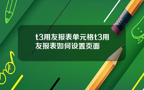 t3用友报表单元格t3用友报表如何设置页面