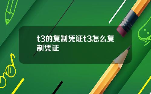 t3的复制凭证t3怎么复制凭证
