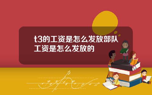 t3的工资是怎么发放部队工资是怎么发放的