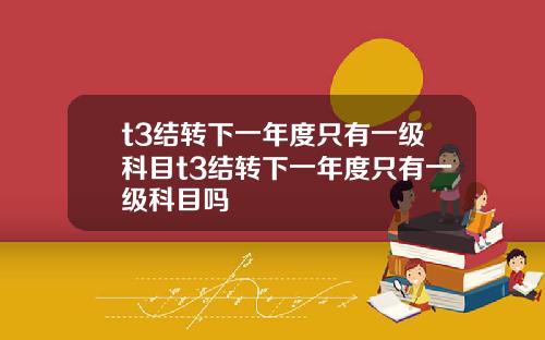 t3结转下一年度只有一级科目t3结转下一年度只有一级科目吗