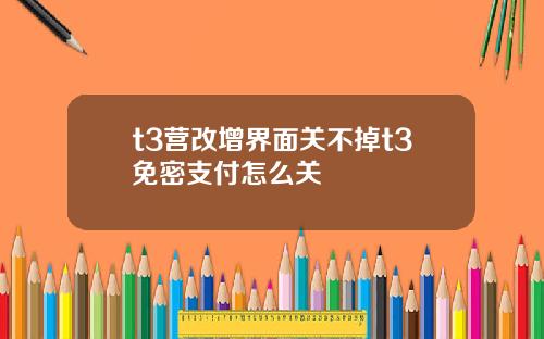 t3营改增界面关不掉t3免密支付怎么关