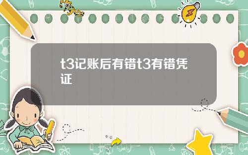 t3记账后有错t3有错凭证