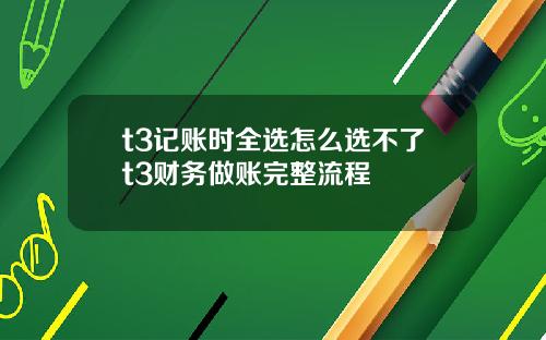 t3记账时全选怎么选不了t3财务做账完整流程