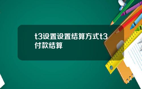 t3设置设置结算方式t3付款结算