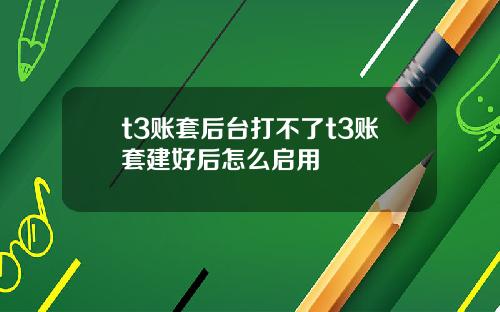 t3账套后台打不了t3账套建好后怎么启用