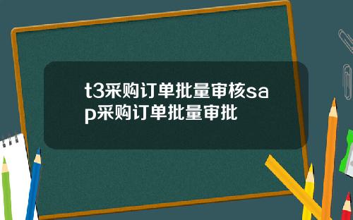 t3采购订单批量审核sap采购订单批量审批